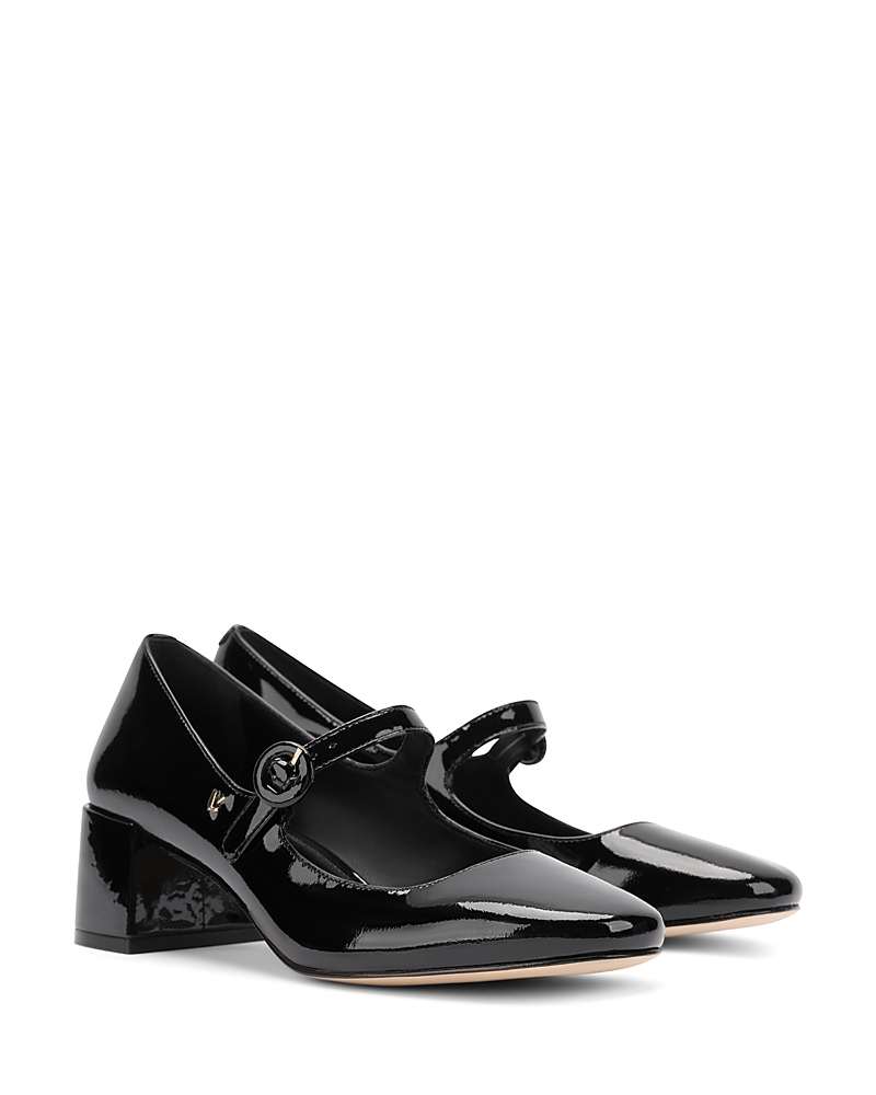 Larroude Women's Blair Buckled Ankle Strap Block Heel Pumps In Black