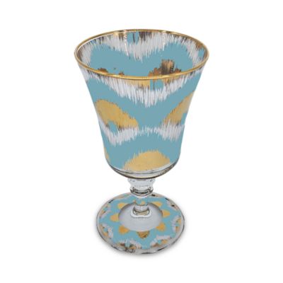 Les Ottomans Ikat Gold Glass, Set of 4