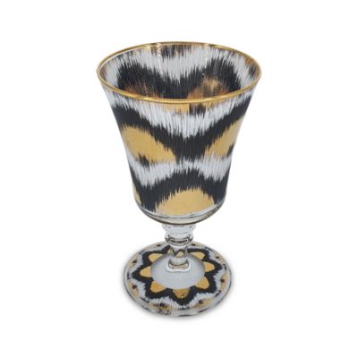 Les Ottomans Ikat Gold Glass, Set of 4