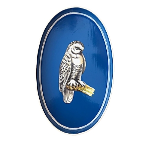 Les Ottomans Iron Tray, 13 In Blue Owl