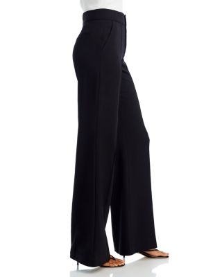 Dylan High Waist Wide Leg Pants in Black Crepe