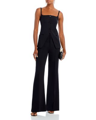Dylan High Waist Wide Leg Pants in Black Crepe