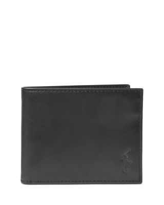 Burnished Leather Bifold Wallet In Black