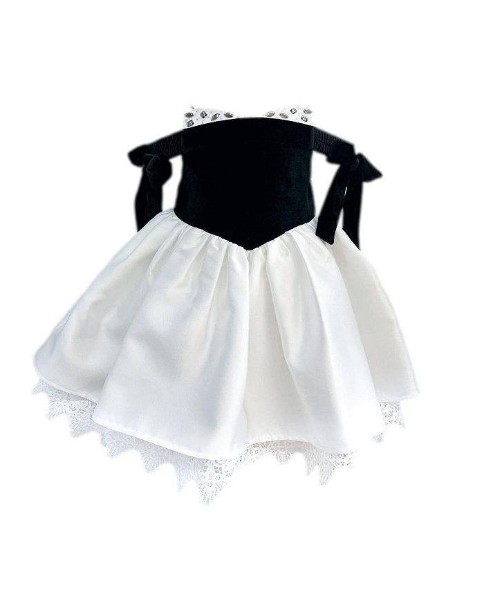 Petite Maison Kids Girls' Audrey Ceremony Dress with Black Velvet Top ...