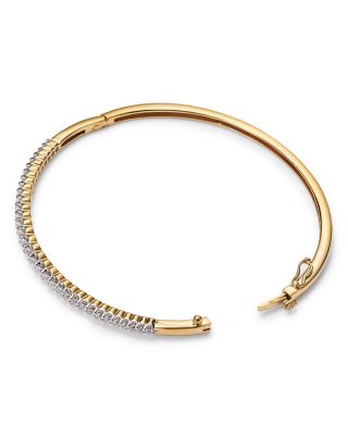 Diamond Bangle Bracelet in 14K Yellow Gold, 1.0 tcw