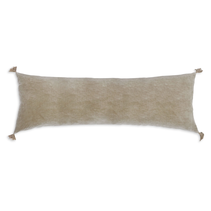 Pom Pom At Home Bianca Tassel-embellished Velvet Pillow In Natural