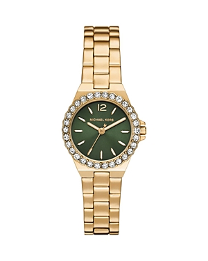 Shop Michael Kors Lennox Watch, 30mm In Green/gold