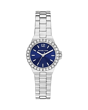 Shop Michael Kors Lennox Watch, 30mm In Blue/silver