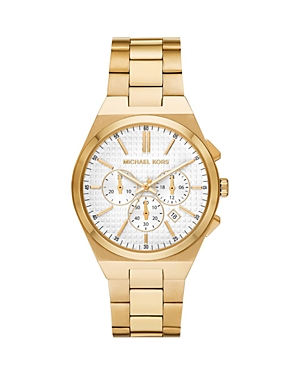 Michael Kors Men's Lennox Goldtone Stainless Steel Chronograph Watch/41mm In White/gold