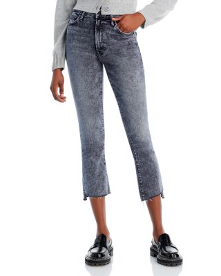 MOTHER - The Insider High Rise Crop Step Fray Bootcut Jeans in Train Stops
