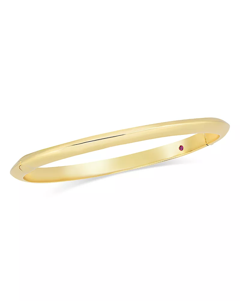 Roberto Coin 18K Yellow Gold Knife Edge Hinged Bangle Bracelet