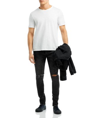 P001-BOS Slim Fit Jeans in Black Over Spray 