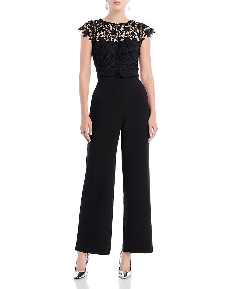 Eliza J Lace Bodice Jumpsuit In Black