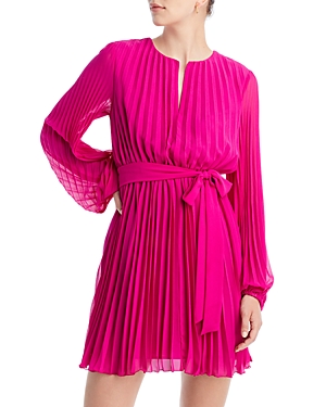 Shop Sam Edelman Pleated Mini Dress In Dark Pink