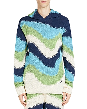 Marni Crochet-knit Long-sleeve Hoodie In Multicolor