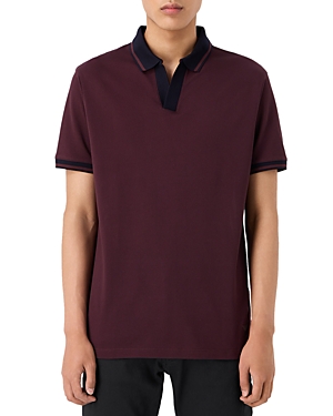 Shop Emporio Armani Short Sleeve Open Placket Polo Shirt In Multi
