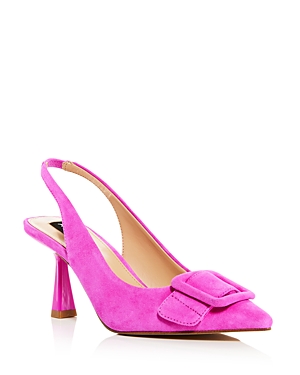Aqua Women's Bell Slingback Pointed Toe Pumps - 100% Exclusive In Pink Suede
