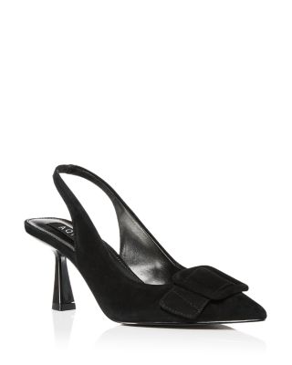 Women's Bell Slingback Pointed Toe Pumps - 100% Exclusive In Black Suede