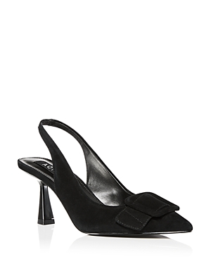 Aqua Women's Bell Slingback Pointed Toe Pumps - 100% Exclusive In Black Suede
