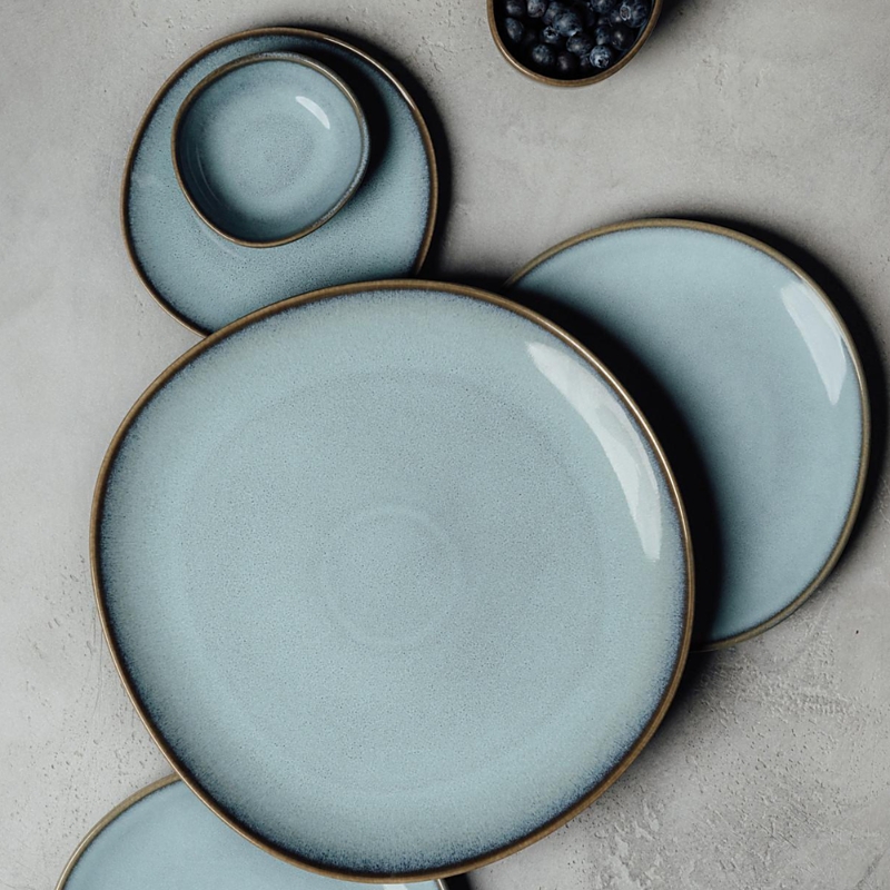 Villeroy & Boch Lave Gris Serving Platter In Blue/green