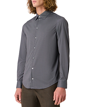 Armani Collezioni Emporio Armani Regular Fit Button Down Shirt In Solid Dark