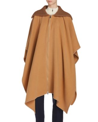 関税込 MONCLER HOODED WOOL CAPE Moncler Wool cape with padded nylon hood | D2093008730057522778