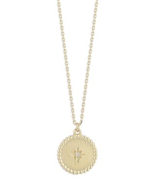 Alberto Amati - 14K Yellow Gold Diamond Disc Pendant Necklace, 16-17"