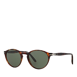 Persol Round Sunglasses, 50mm In Havana/green Solid
