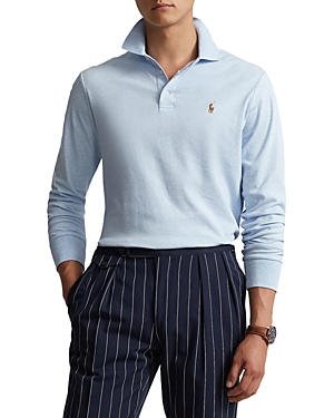 Polo Ralph Lauren Classic Fit Long Sleeve Polo Shirt In Office Blue Heather