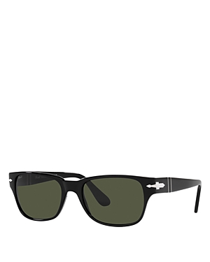 Persol Rectangle Sunglasses, 55mm In Black/green Solid