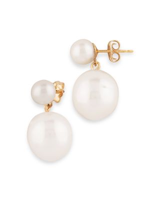 Bloomingdale's Fine Collection - Cultured Freshwater Pearl Drop Earrings in 14K Yellow Gold