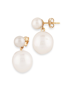 Bloomingdale's Cultured Freshwater Pearl Drop Earrings In 14k Yellow Gold In White