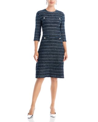 Misook - Metallic Tweed Shift Dress