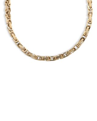 14K Yellow Gold Royal Byzantine Chain Link Necklace, 18"