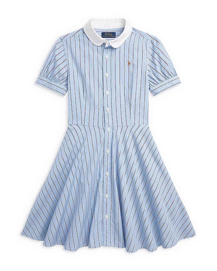 Ralph Lauren - Girls' Striped Cotton Shirt Dress - Little Kid, Big Kid