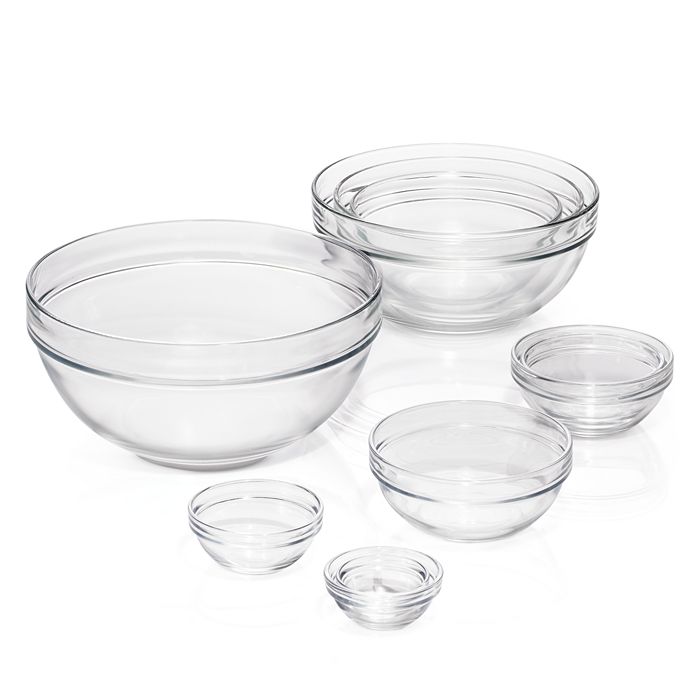 Clear Glass Stackable Prep Bowls 4 Pack