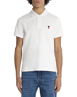 Shop Ami Alexandre Mattiussi De Coeur Polo Shirt In White