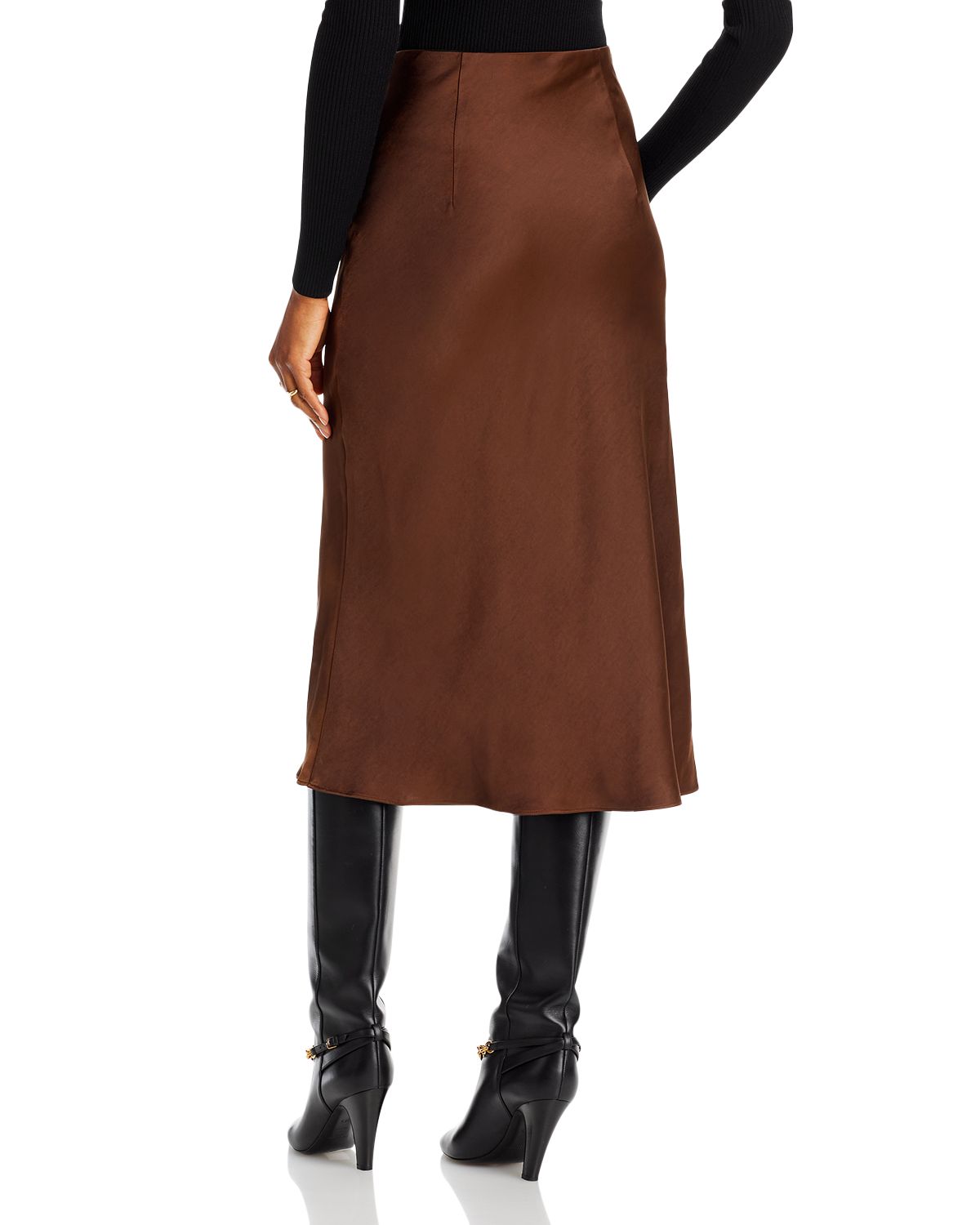 Midi Satin Slip Skirt - Exclusive thumbnail 4