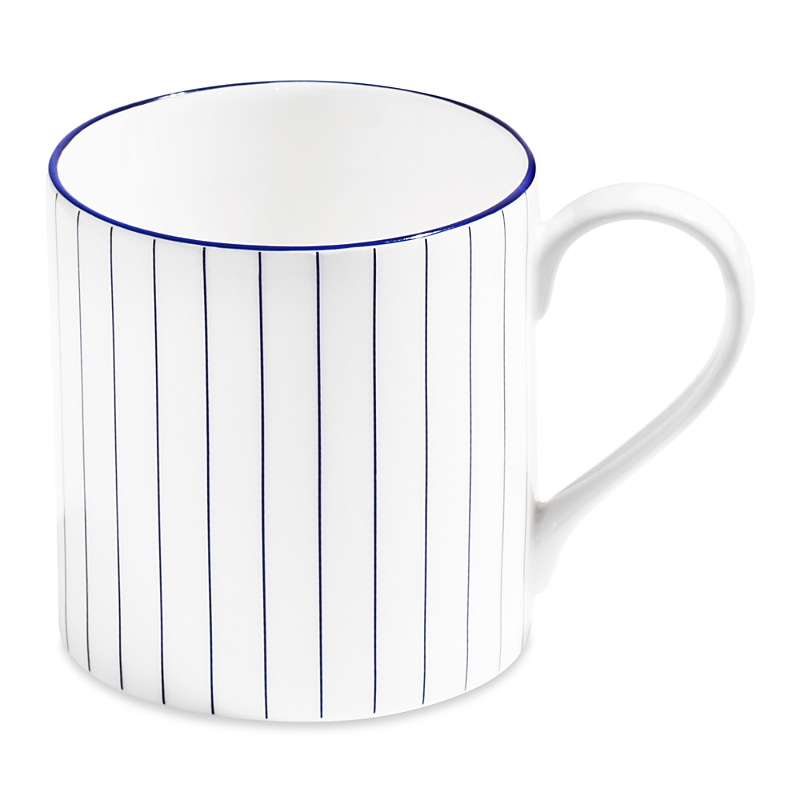 Richard Brendon Pinstripe Cobalt Large Mug, Set Of 2 In Blue/white