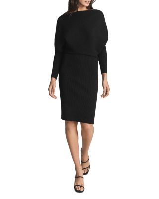 REISS Lara Off-The-Shoulder Ribbed Midi Dress | Bloomingdale's