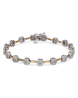 Bloomingdale's Diamond Flower Cluster Bracelet in 14K White & Yellow Gold, 3.0 ct. t.w.