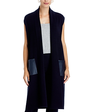 T TAHARI SLEEVELESS MIXED MEDIA DUSTER