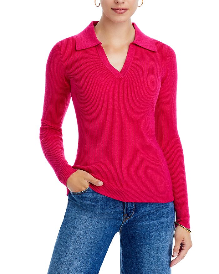 T Tahari Ribbed Johnny Collar Sweater | Bloomingdale's
