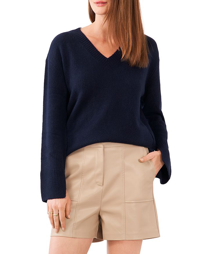 VINCE CAMUTO Long Sleeve V Neck Sweater | Bloomingdale's