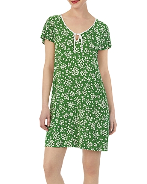 Kate Spade New York Short Sleepshirt In Green Floral