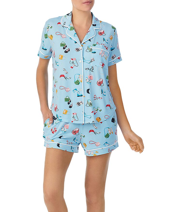 Kate Spade Short Pajama Set In Blue Accessories Multi