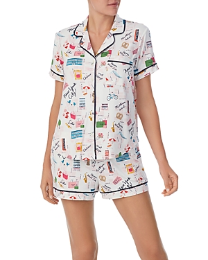 Kate Spade New York Short Pajama Set In White Multi