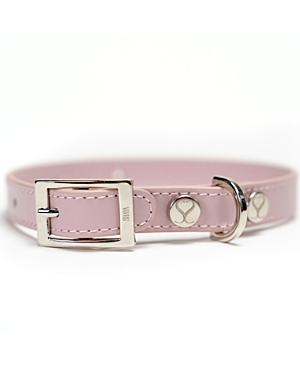 Shaya Pets Medium Leather Adjustable & Water Resistant Dog Collar In Pink