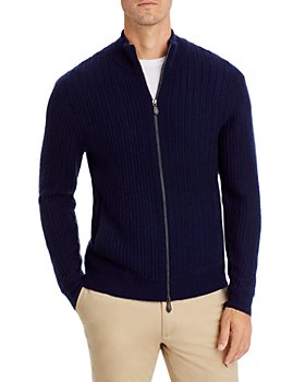 The Men's Store at Bloomingdale's - Wool & Cashmere Textured Full Zip Mock Neck Sweater - 100% Exclusive