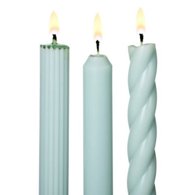 Assorted Light Blue Candle Tapers 3-Pack, 7.65 oz.